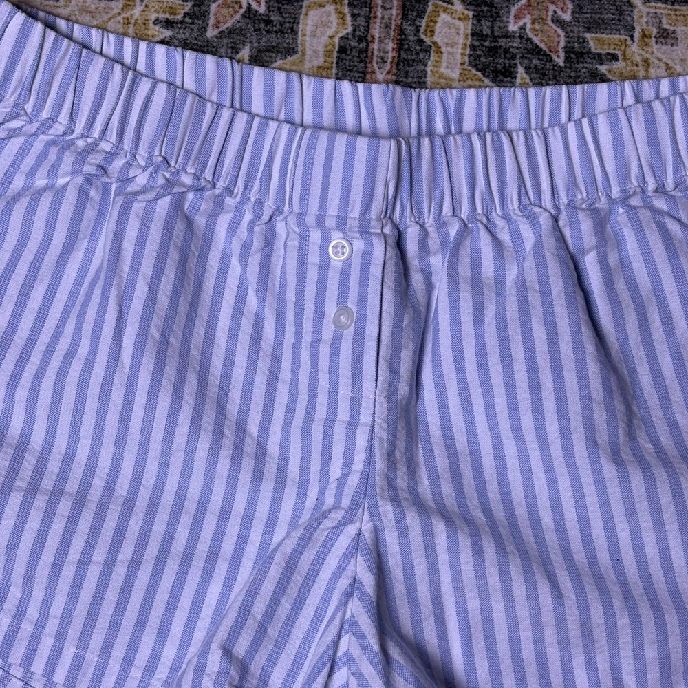 John Galt Brandy Melville Blue White Striped Comfy Beach Shorts Sleep Loungewear - Picture 3 of 10